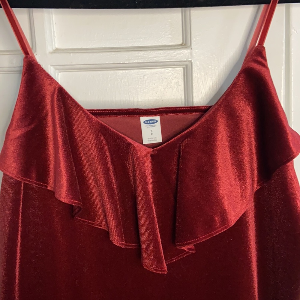 Velvet Ruffle Tank sz S - Picture 2 of 4